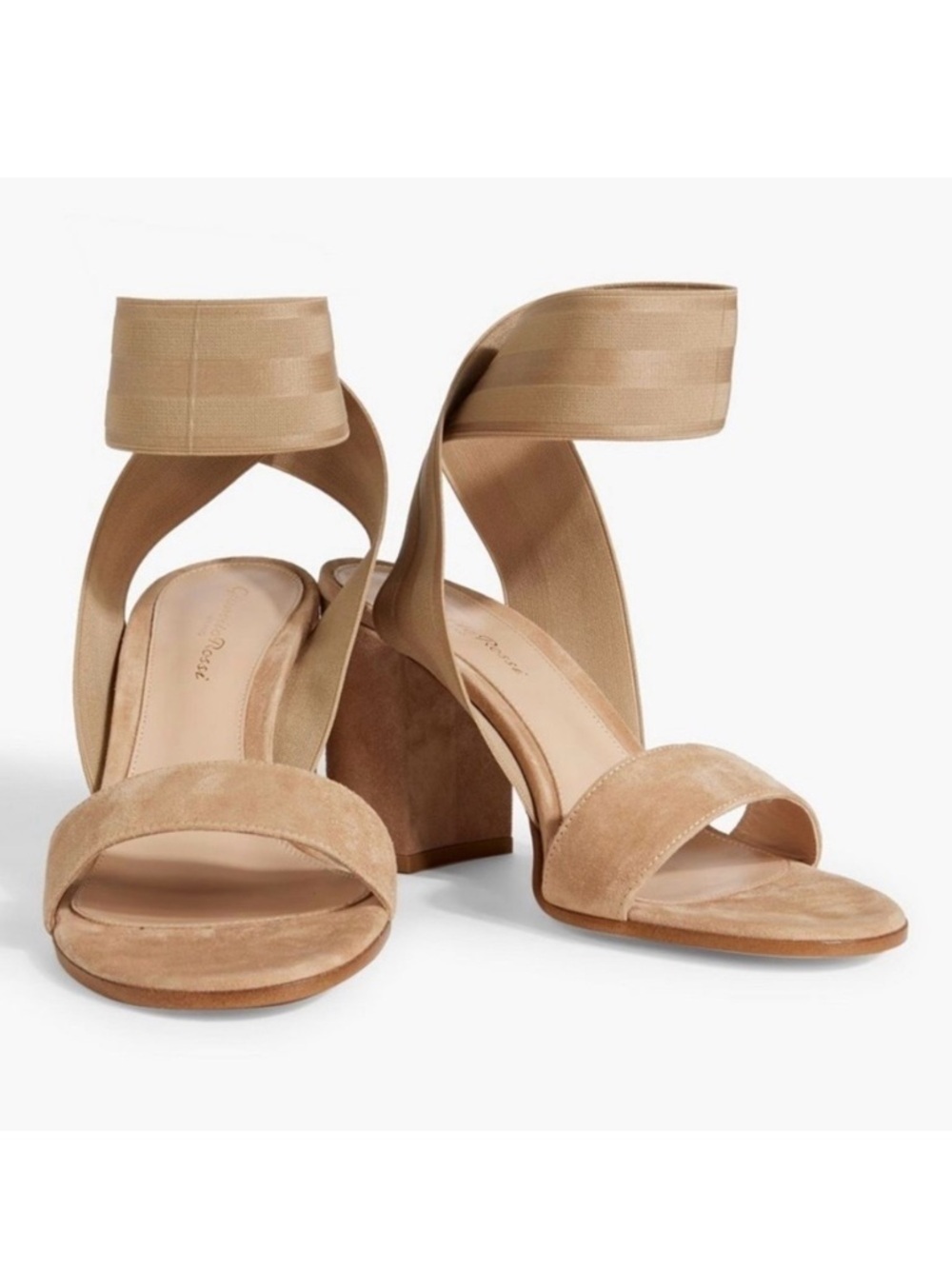 Gianvito Rossi Emily Suede Block Heel Sandal